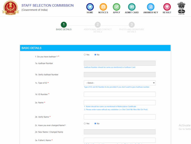 STAFF SELECTION COMMISSION new user