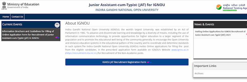 IGNOU Official Page
